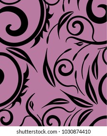 seamless monogram pattern spiral stamen leaves