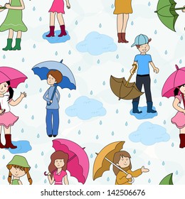 Seamless monsoon season background.