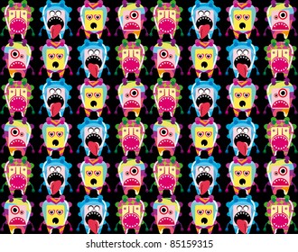 Seamless monster pattern