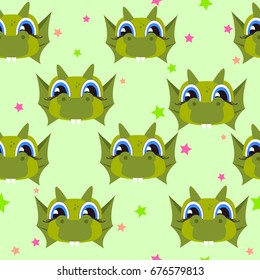 Seamless monster pattern. For design on a children s theme
