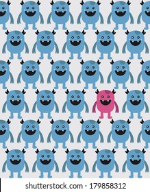 seamless monster pattern design. vector illustration