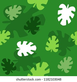 Seamless monstera leaves tropical pattern. Best for wallpaper, wrapping paper, invitation card etc