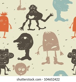 seamless monsters pattern