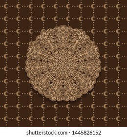 Seamless month pattern and circles, mandala pattern. Background image for decoration. Vector image. EPS 10