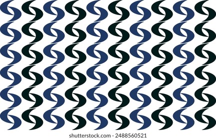 patrón de luna sin costuras con ondas, patrón sin costuras con ondas negras y azules, como tira de Vertical de columna de patrón repetido, ilustración de Imagen completa, diseño derecho e izquierdo para la impresión de tela