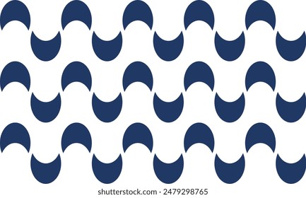 seamless moon pattern with waves, seamless pattern with blue waves, as repeat pattern row, replete image illustration, up and down design for fabric printing