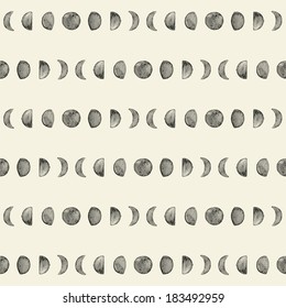 Seamless moon phase pattern. Vector illustration