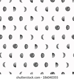 Seamless moon phase pattern. Vector illustration