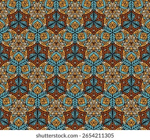 Seamless Moroccan Ceramic Azulejo Background for Traditional Vintage Interior Design