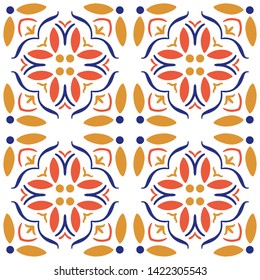 Seamless moroccan ornament pattern. Morocco summer style. Endless pattern can be used for ceramic tile, wallpaper, linoleum, textile, web page background.