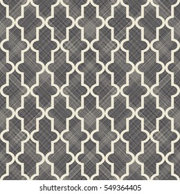 Seamless Moroccan pattern in black and beige on texture background. Ethnic pattern. Can be used for ceramic tile, wallpaper, linoleum, surface textures, web page background