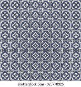 seamless moroccan pattern  in blue and grey. Tile