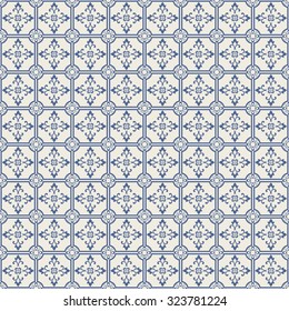 seamless moroccan pattern in blue and grey. Tile