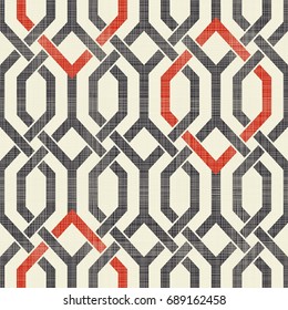 Seamless Moroccan pattern in retro colors on texture background. Ethnic pattern. Islam, Arabic, Indian motifs. Can be used for ceramic tile, wallpaper, linoleum, surface textures, web page background