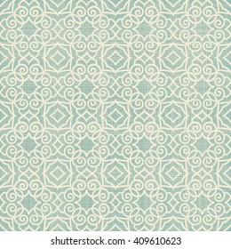 Seamless Moroccan pattern in turquoise and beige on texture background. Ethnic pattern. Can be used for ceramic tile, wallpaper, linoleum, surface textures, web page background.