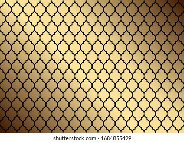 Seamless Moroccan Pattern.Traditional pattern with gold and black mosaic.line vector graphic design
