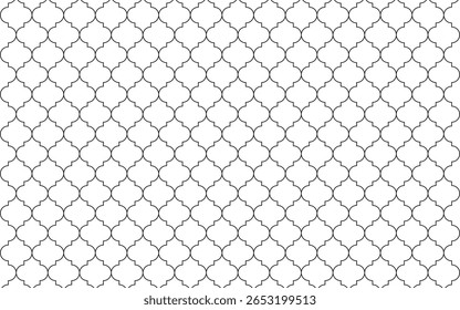 Seamless Moroccan Trellis Pattern Geometric Background. Ideal for use on textile prints, wallpaper, packaging designs, wedding invitations, digital paper, and Islamic-themed projects.