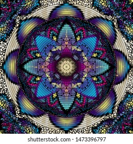 Seamless mosaic art pattern. Abstract art background.. Vector image.