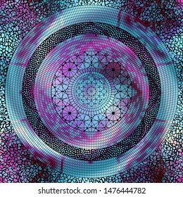 Seamless mosaic art pattern. Abstract art background.. Vector image.