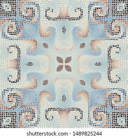 Seamless mosaic art pattern. Abstract art background.. Vector image.