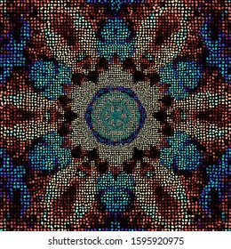 Seamless mosaic art pattern. Abstract art background.. Vector image.