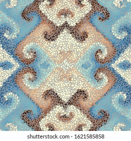 Seamless mosaic art pattern. Abstract art background.. Vector image.