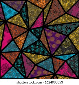 Seamless mosaic art pattern. Abstract art background.. Vector image.