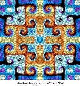 Seamless mosaic art pattern. Abstract art background.. Vector image.