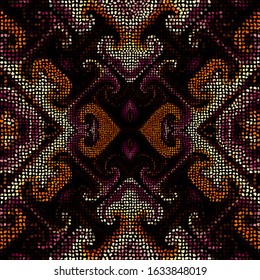 Seamless mosaic art pattern. Abstract art background.. Vector image.