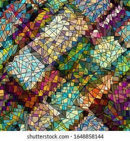 Seamless mosaic art pattern. Abstract art background.. Vector image.