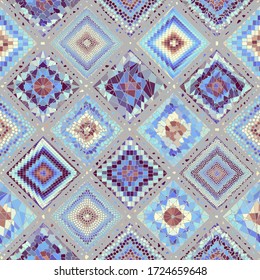 Seamless mosaic art pattern. Abstract art background.. Vector image.