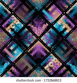 Patrón de arte de mosaico sin inconfundibles. Resumen de fondo artístico. Imagen vectorial.