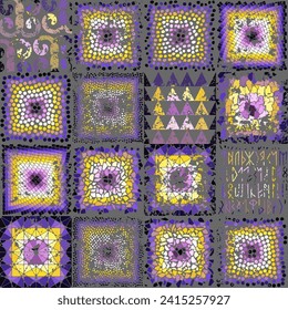 Seamless mosaic art pattern. Abstract vintage mosaic tiles background.. Seamless vector pattern. Art background.