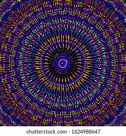 Seamless mosaic art pattern. Mosaic mandala.. Vector image.