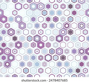 Seamless mosaic background. Geometric elements of varied style and color. Hexagon pattern. Tileable pattern. Seamless background. Beautiful vector illustration.