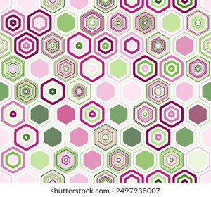 Seamless mosaic background. Geometric shapes of varied style and color. Honeycomb cells. Tileable pattern. Awesome vector illustration.