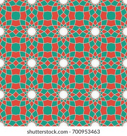 Seamless mosaic background of geometric shapes. Vector illustration