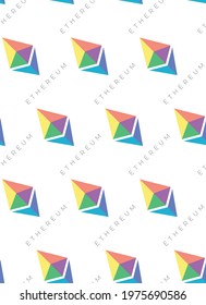 Seamless mosaic background pattern in the form of a symbol of the virtual digital crypto currency Ethereum
