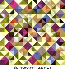 Fondo de mosaico inmaculado. Ilustración vectorial. Resumen del fondo de mosaico. Patrón de triángulo colorido.