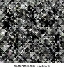 Seamless mosaic background. Vector illustration. Abstract mosaic backdrop. Black triangle pattern.