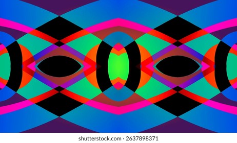 seamless mosaic Beautiful glow colour gradient flower line art pattern wallpaper ornament for commercial ads	
