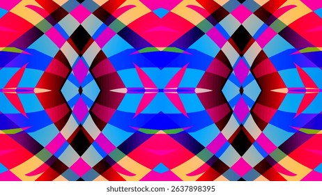 seamless mosaic Beautiful glow colour gradient flower line art pattern wallpaper ornament for commercial ads	