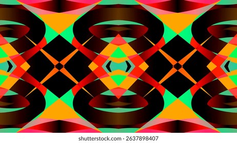 seamless mosaic Beautiful glow colour gradient flower line art pattern wallpaper ornament for commercial ads	