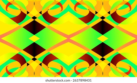 seamless mosaic Beautiful glow colour gradient flower line art pattern wallpaper ornament for commercial ads	