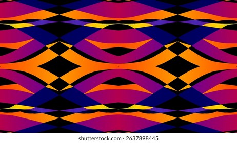 seamless mosaic Beautiful glow colour gradient flower line art pattern wallpaper ornament for commercial ads	