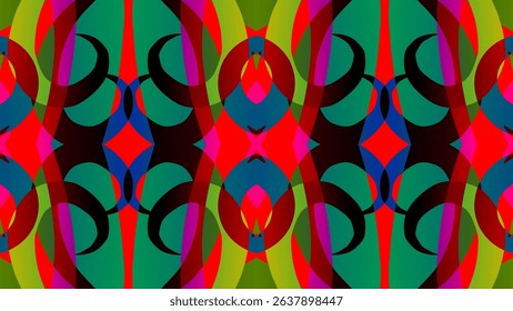 seamless mosaic Beautiful glow colour gradient flower line art pattern wallpaper ornament for commercial ads	