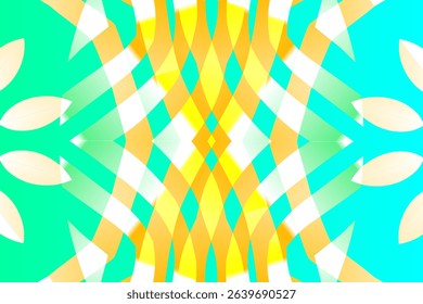 seamless mosaic Beautiful glow colour gradient flower line art pattern wallpaper ornament for commercial ads	