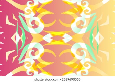seamless mosaic Beautiful glow colour gradient flower line art pattern wallpaper ornament for commercial ads	