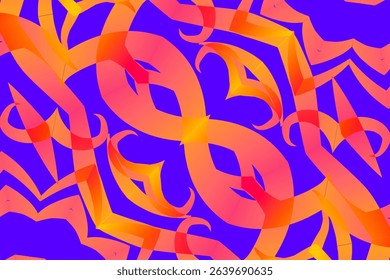seamless mosaic Beautiful glow colour gradient flower line art pattern wallpaper ornament for commercial ads	