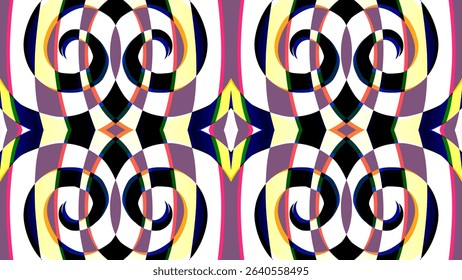 seamless mosaic Beautiful glow colour gradient flower line art pattern wallpaper ornament for commercial ads